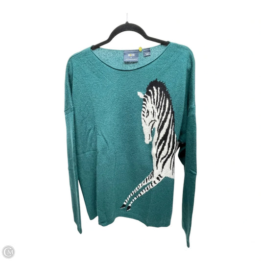 Sweater By Maeve 100% cashmere In Black & Green, Size: Xl