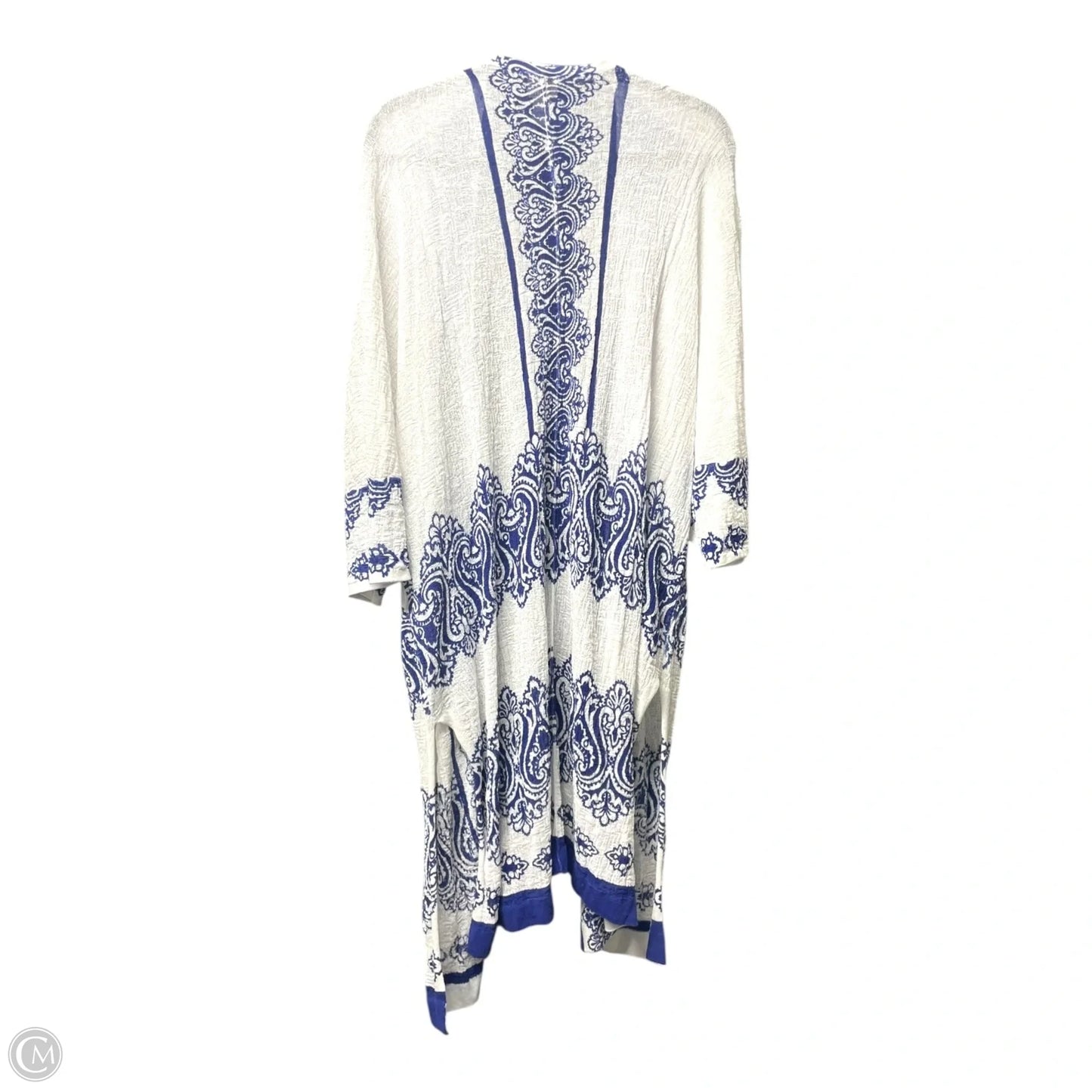 Sweater Cardigan By Chicos In Black & White, Size: L