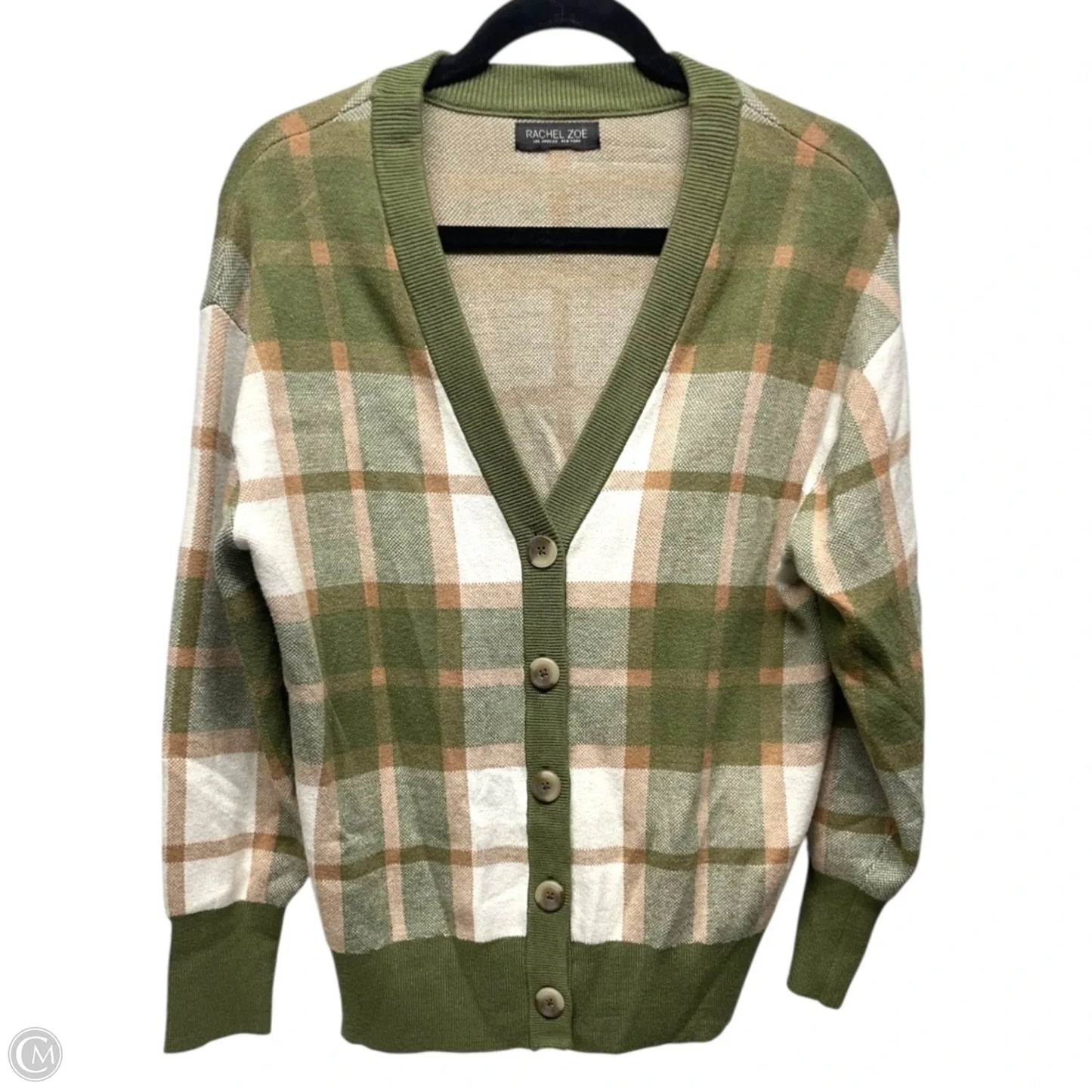 Sweater Cardigan By Rachel Zoe In Brown & Green, Size: M