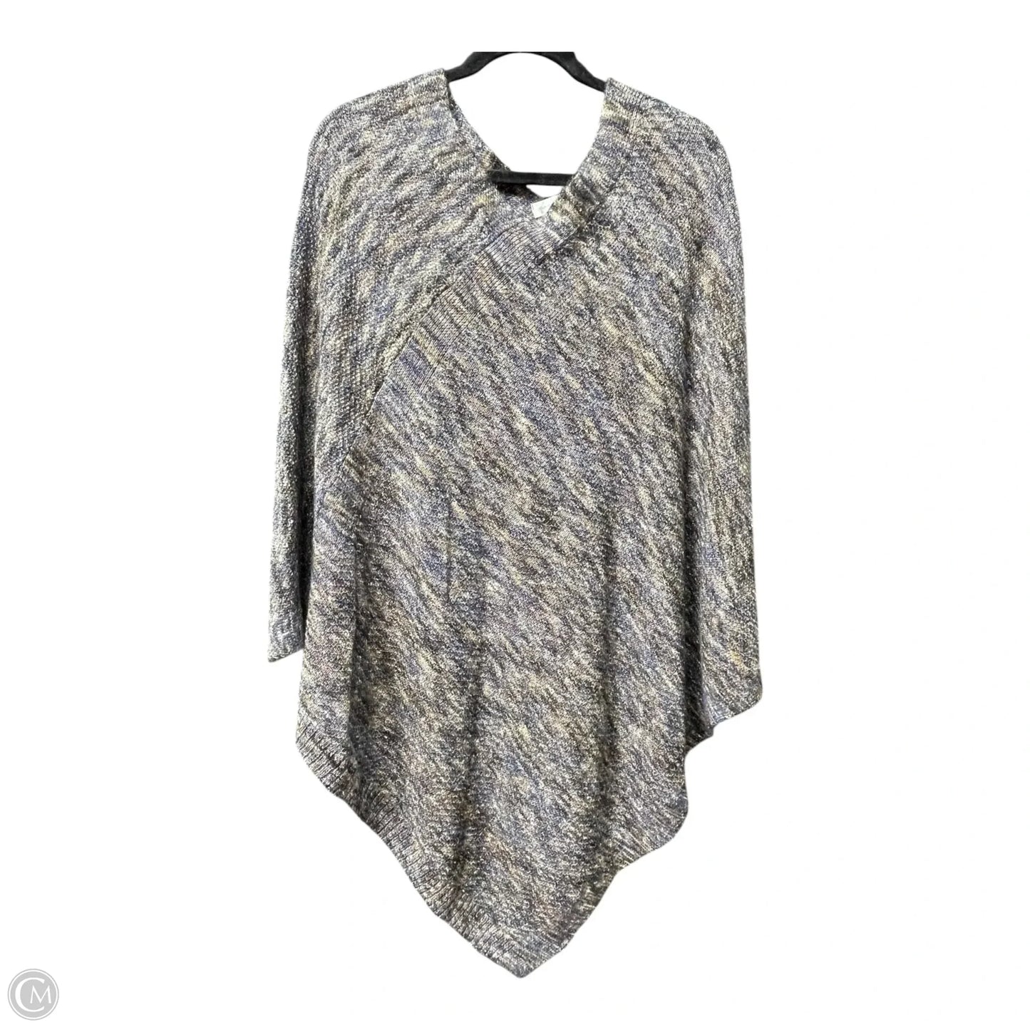 Poncho By Christopher And Banks In Blue & Brown, Size: Osfm