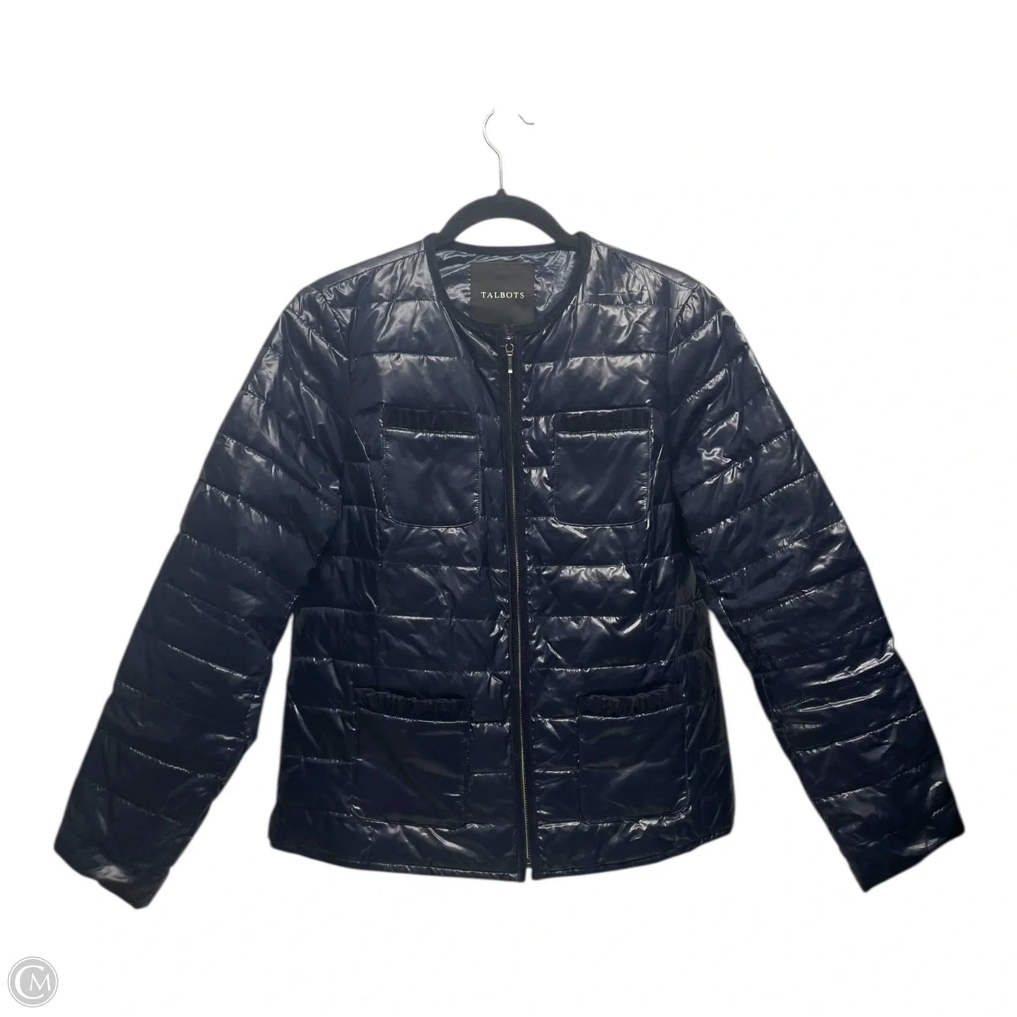 Jacket Puffer & Quilted By Talbots In Navy, Size: M
