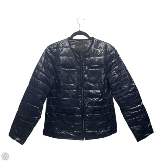 Jacket Puffer & Quilted By Talbots In Navy, Size: M