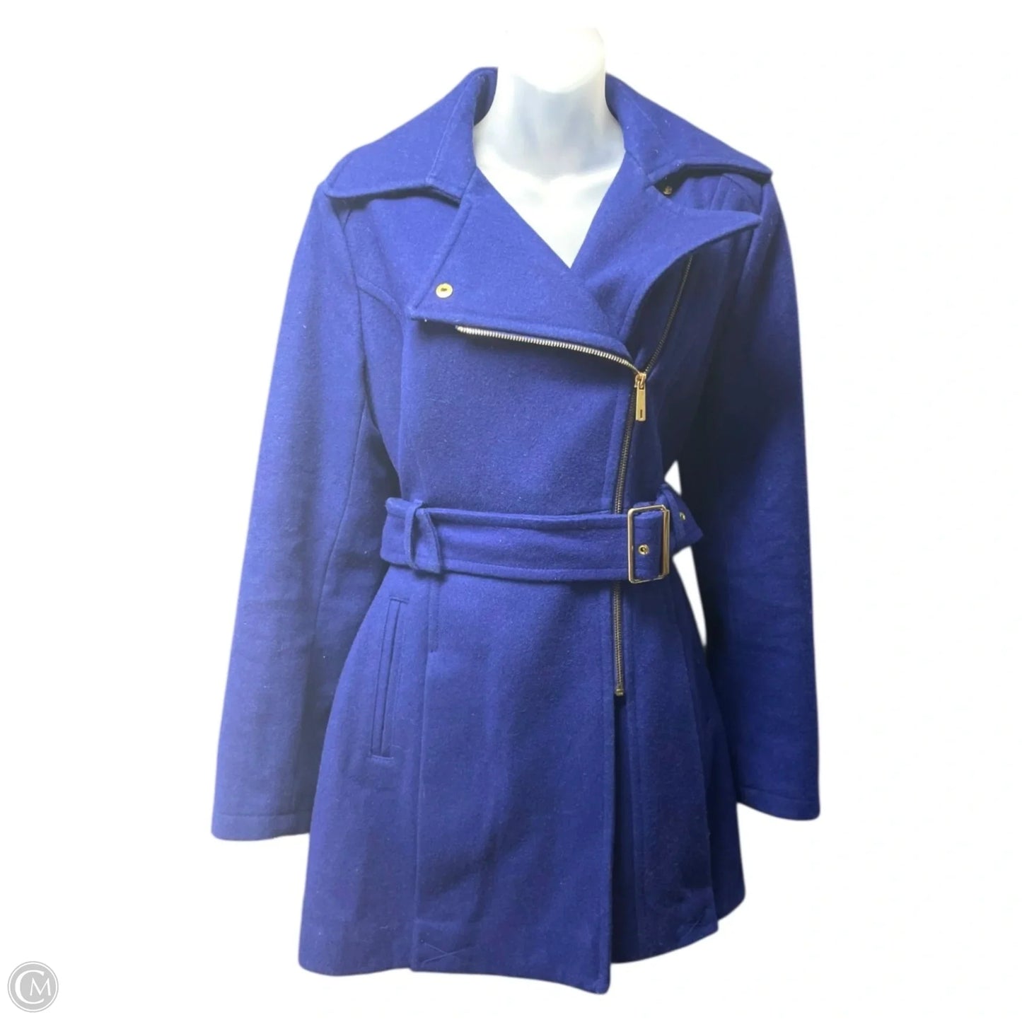 Coat Wool By Kenneth Cole In Blue, Size: S