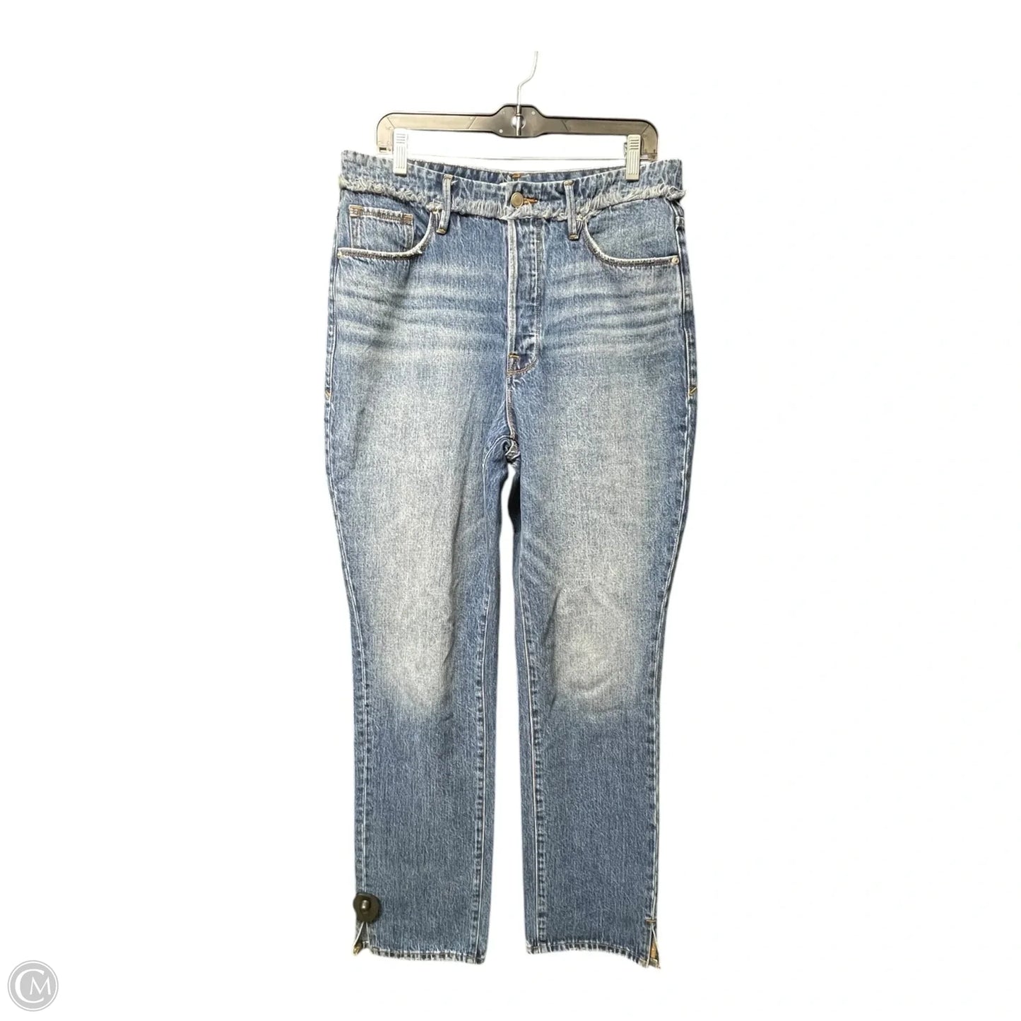 Jeans Straight By Good American In Blue Denim, Size: 12