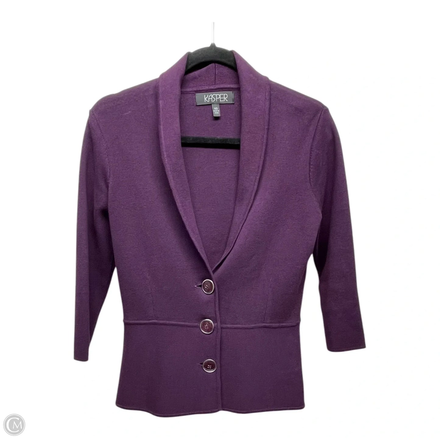 Sweater Cardigan By Kasper In Purple, Size: Xs