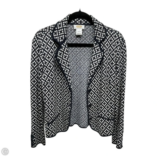 Sweater Cardigan By Talbots In Black & White, Size: S