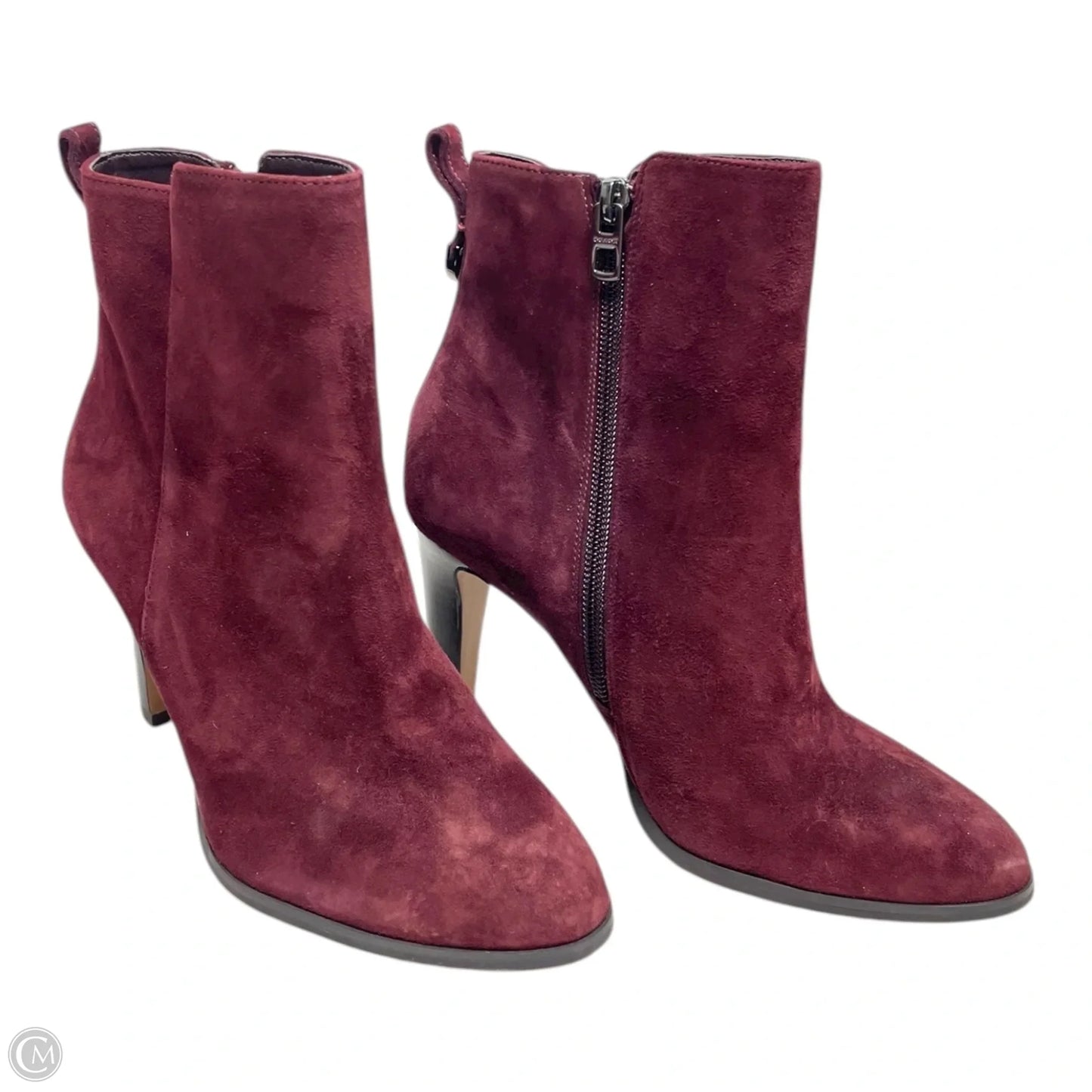 Boots Designer By Coach In Maroon, Size: 6