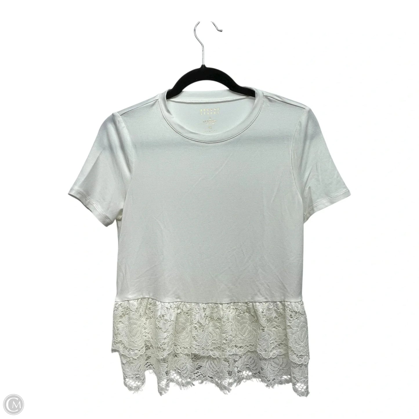 Top Short Sleeve Designer By Kate Spade In White, Size: Xs