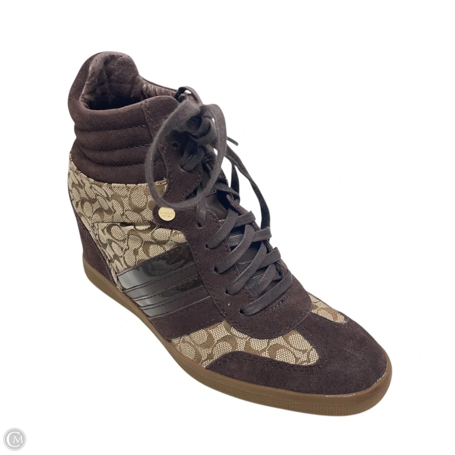 Shoes Designer By Coach In Brown & Tan, Size: 8