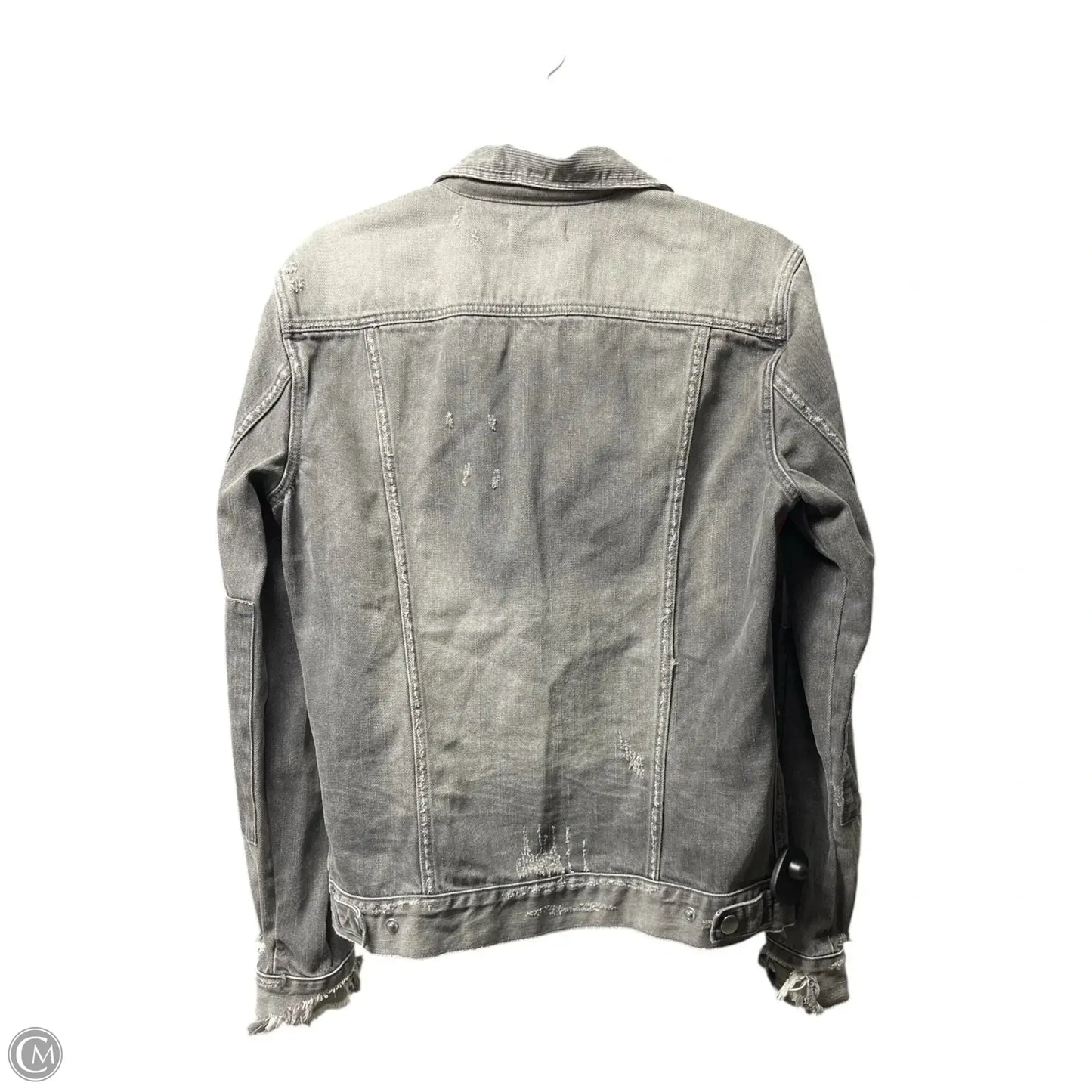 Jacket Designer By All Saints In Grey Denim, Size: S