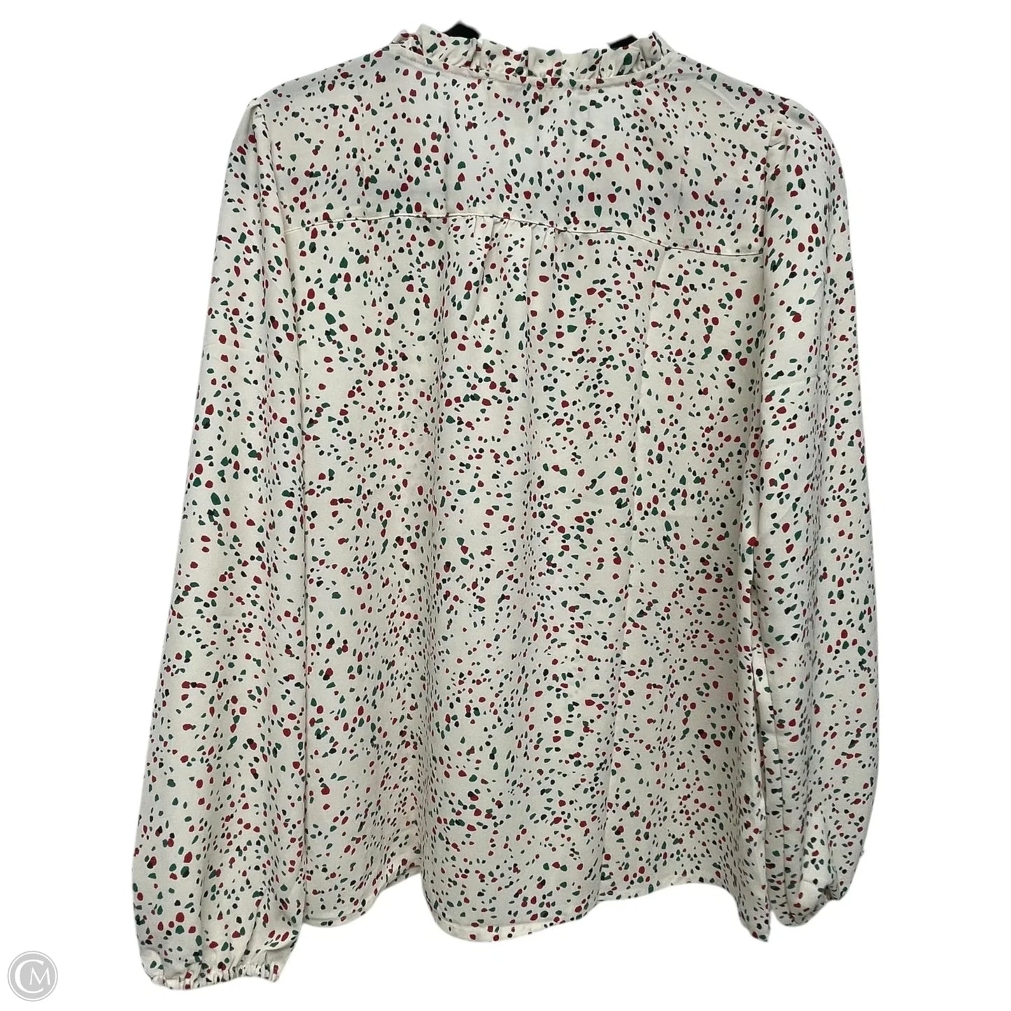 Top Long Sleeve By Loft In Polkadot Pattern, Size: M