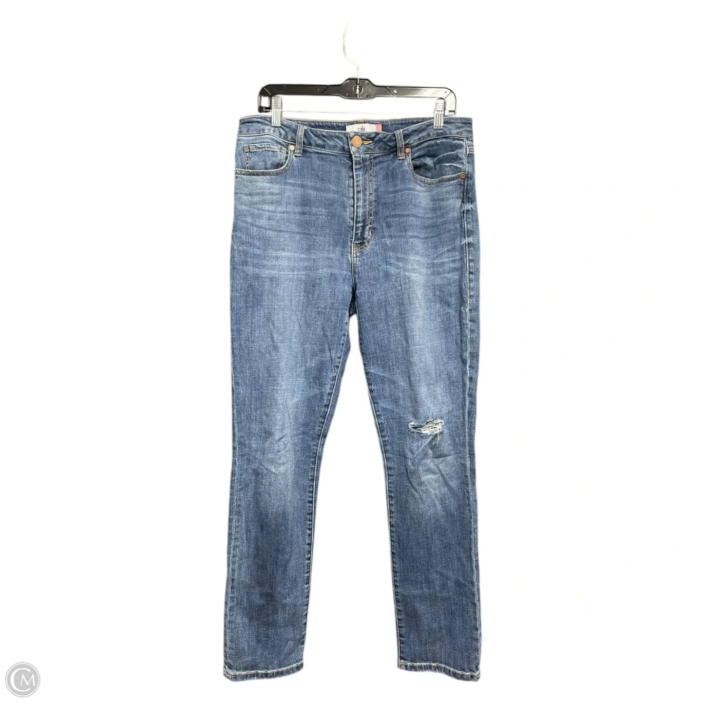 Jeans Straight By Cabi In Blue Denim, Size: 12