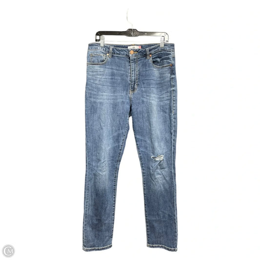 Jeans Straight By Cabi In Blue Denim, Size: 12