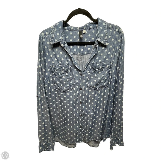 Top Long Sleeve By Kut In Polkadot Pattern, Size: L