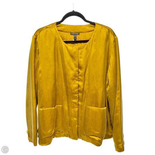 Jacket Other By Eileen Fisher In Yellow, Size: L