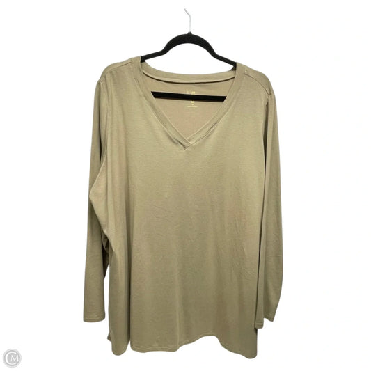 Top Long Sleeve By Belle By Kim Gravel In Tan, Size: 2x