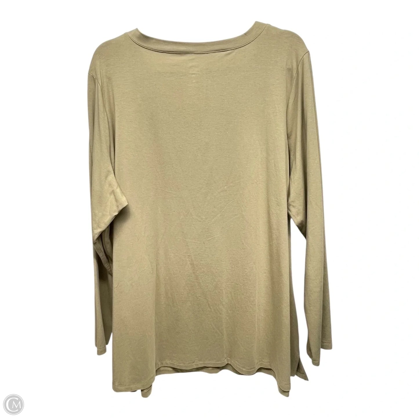 Top Long Sleeve By Belle By Kim Gravel In Tan, Size: 2x