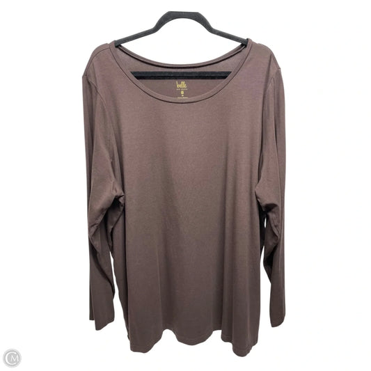 Top Long Sleeve By Belle By Kim Gravel In Brown, Size: 2x