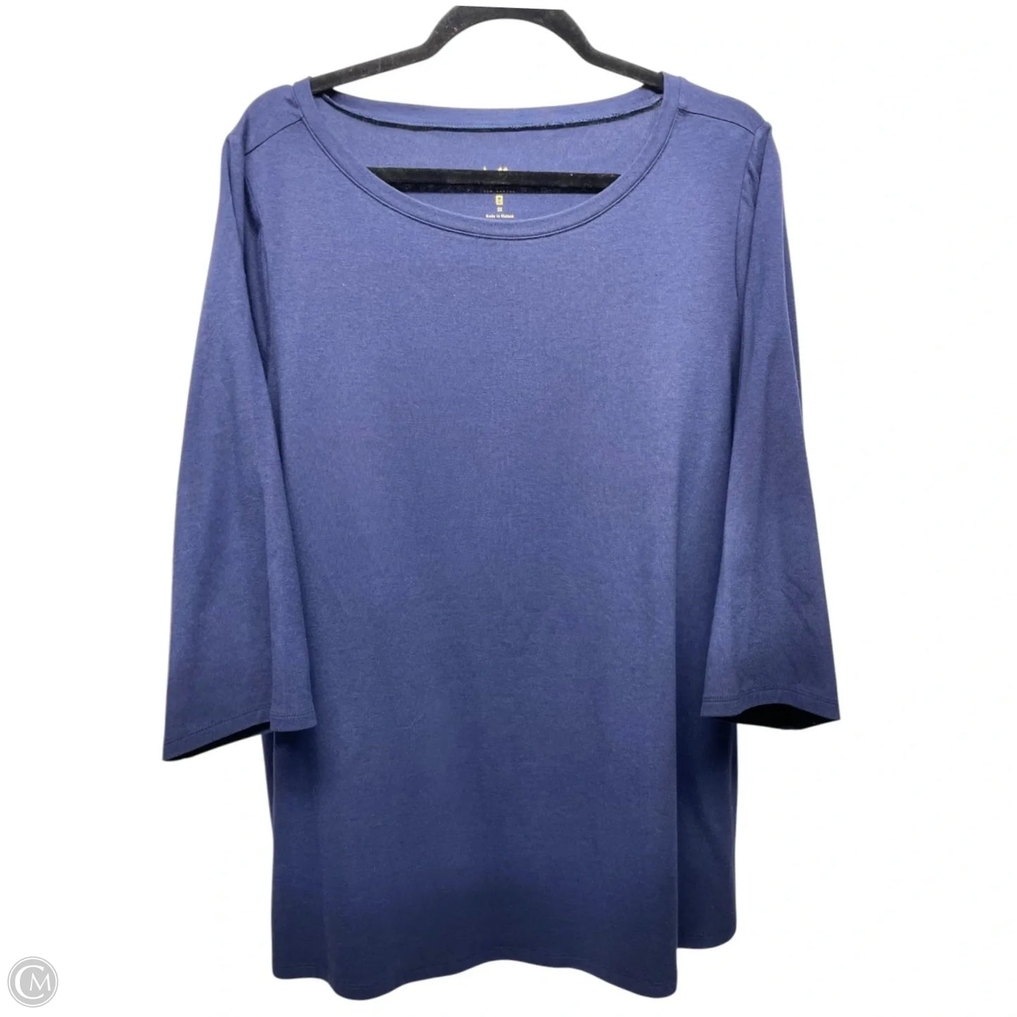 Top 3/4 Sleeve By Belle By Kim Gravel In Blue, Size: 2x
