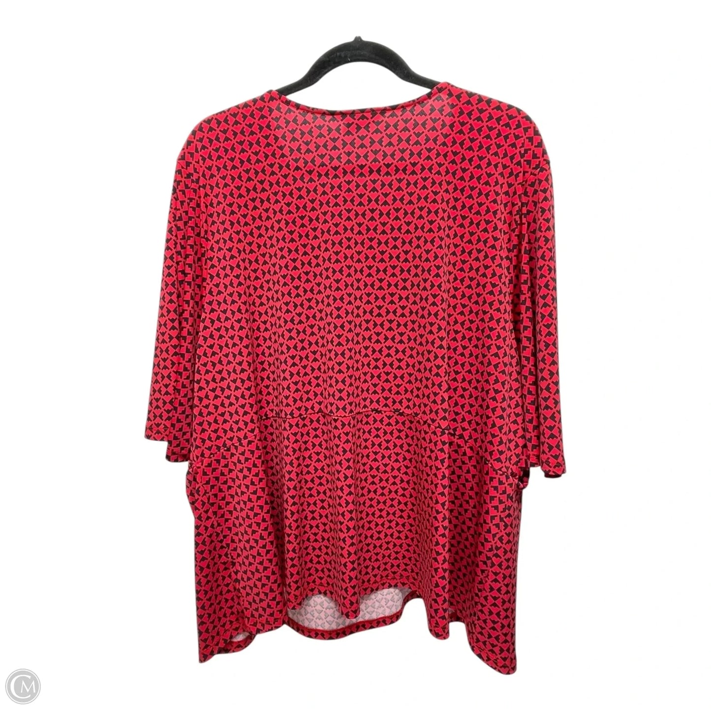 Top Short Sleeve By Liz Claiborne In Black & Red, Size: 2x