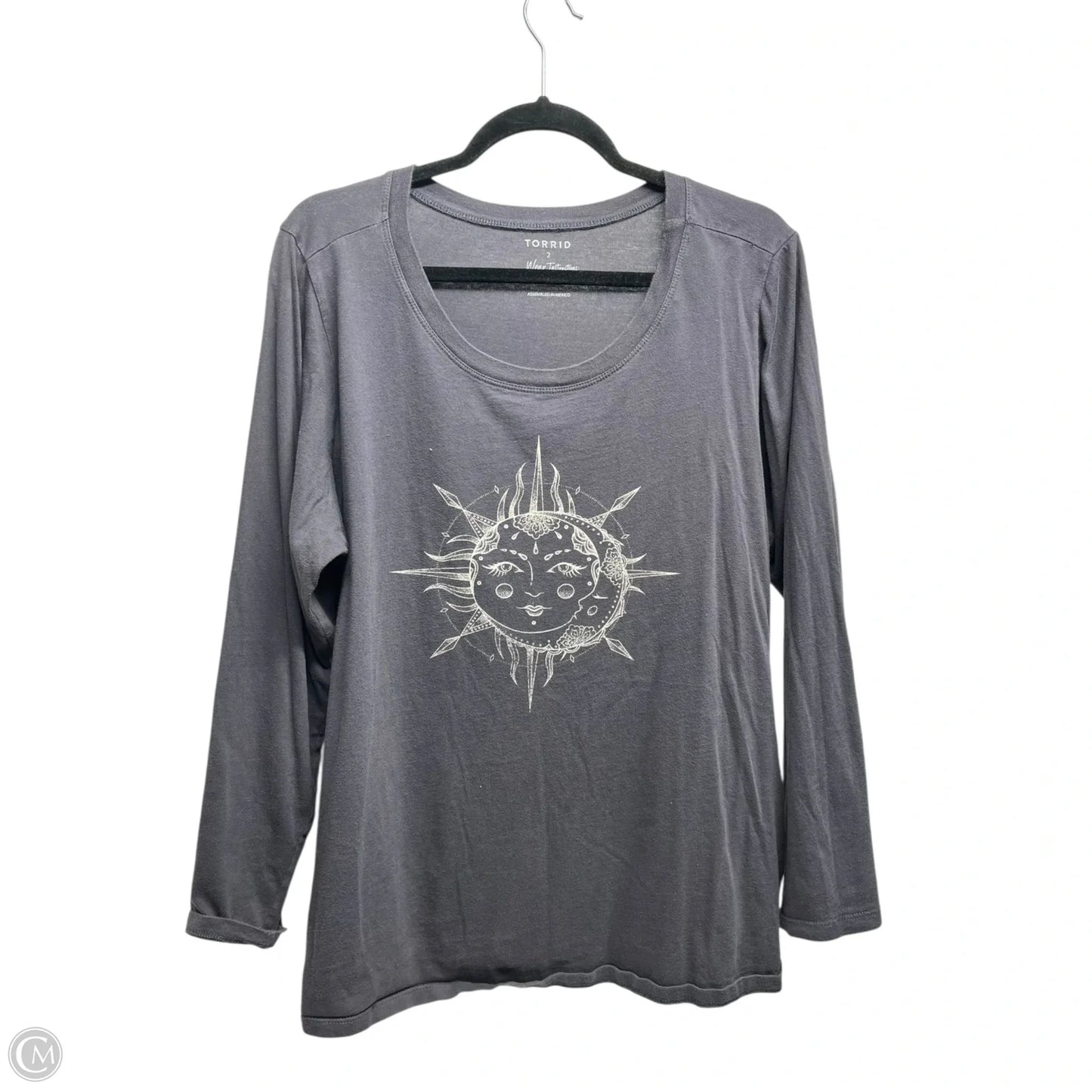 Top Long Sleeve By Torrid In Grey, Size: 2x