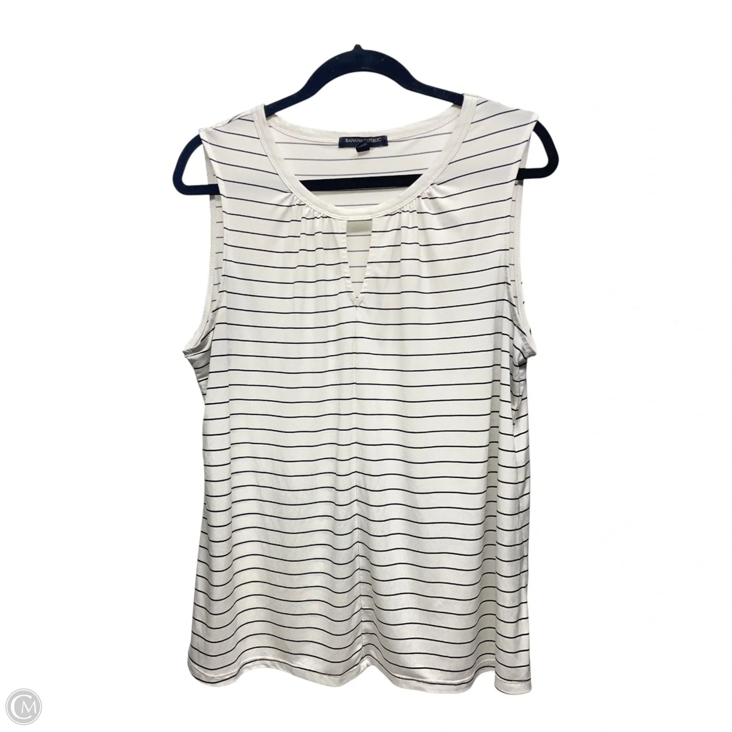 Top Sleeveless By Banana Republic In Black & White, Size: L