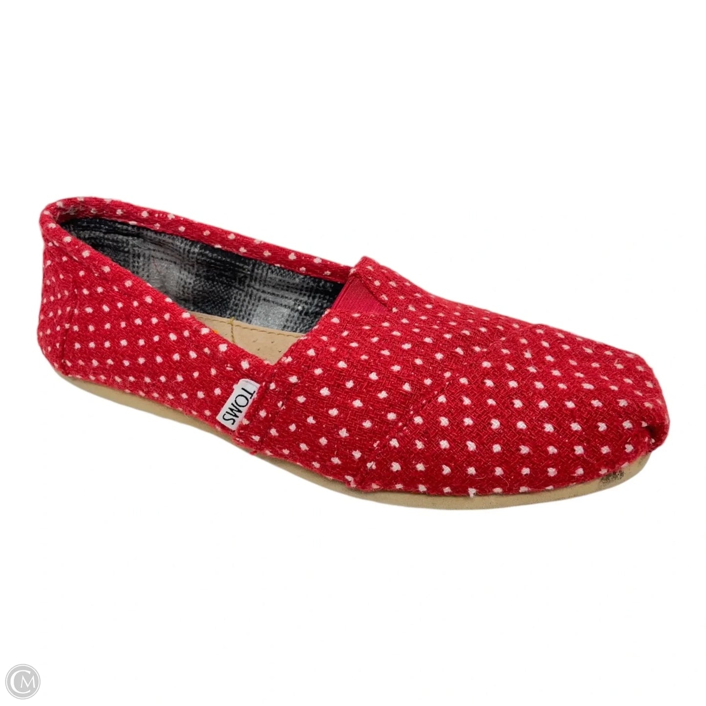 Shoes Flats By Toms In Red & White, Size: 9