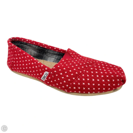 Shoes Flats By Toms In Red & White, Size: 9