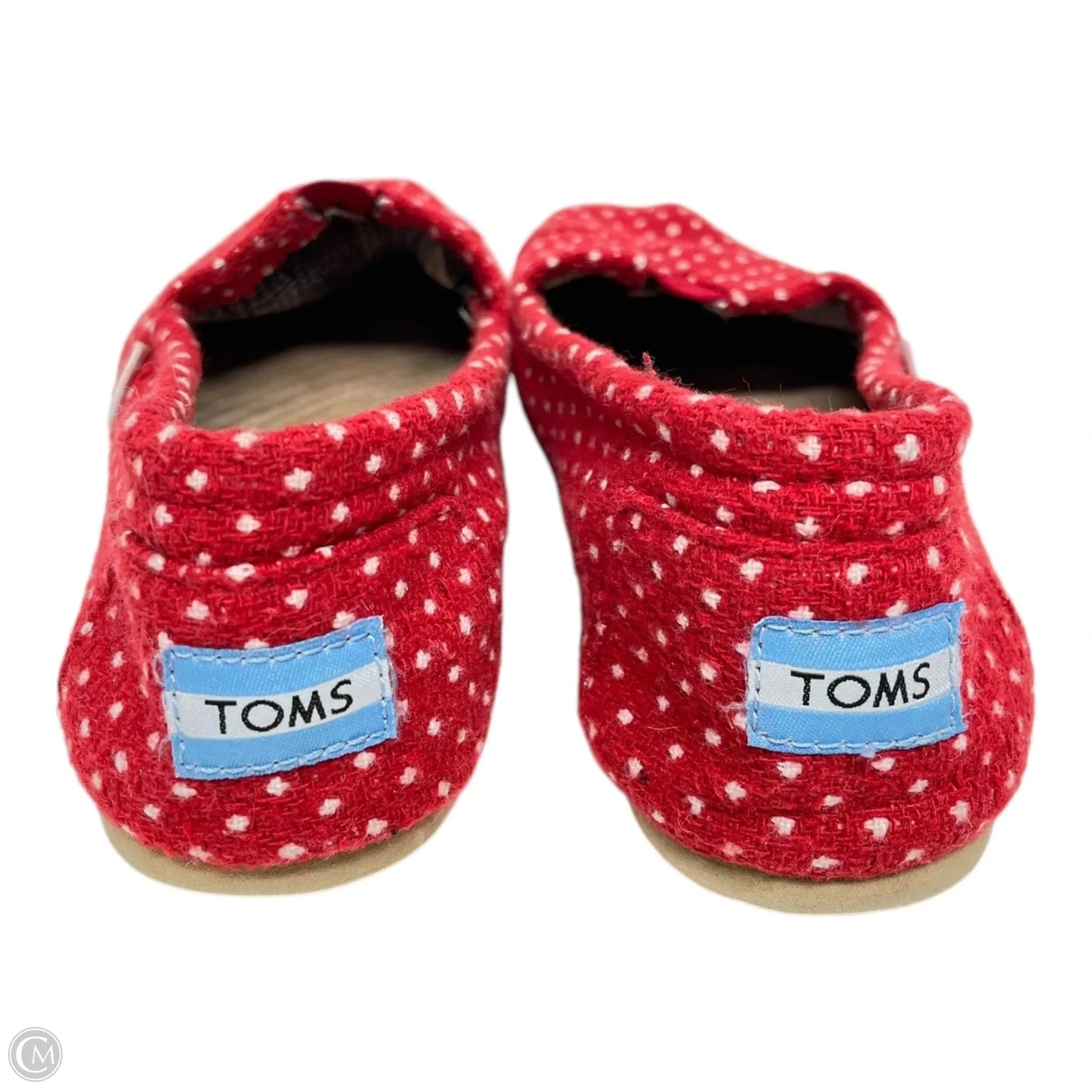 Shoes Flats By Toms In Red & White, Size: 9