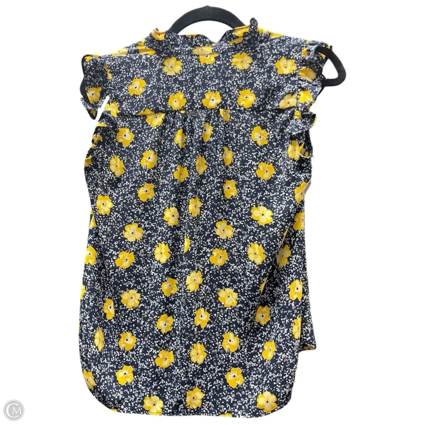 Top Short Sleeve By Loft In Blue & Yellow, Size: S