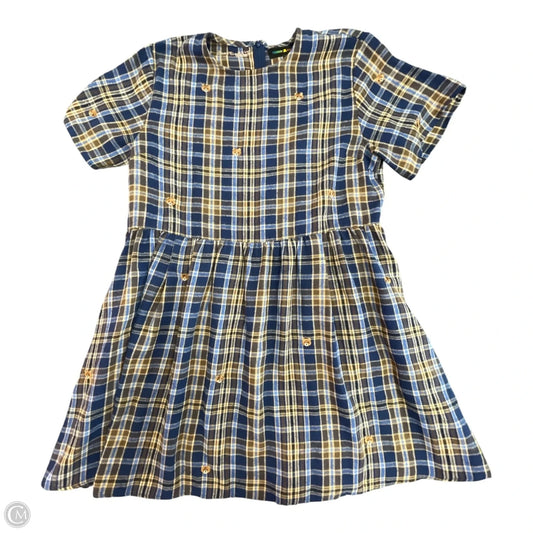 Dress Casual Short By Teddy Fresh In Blue & Brown, Size: L
