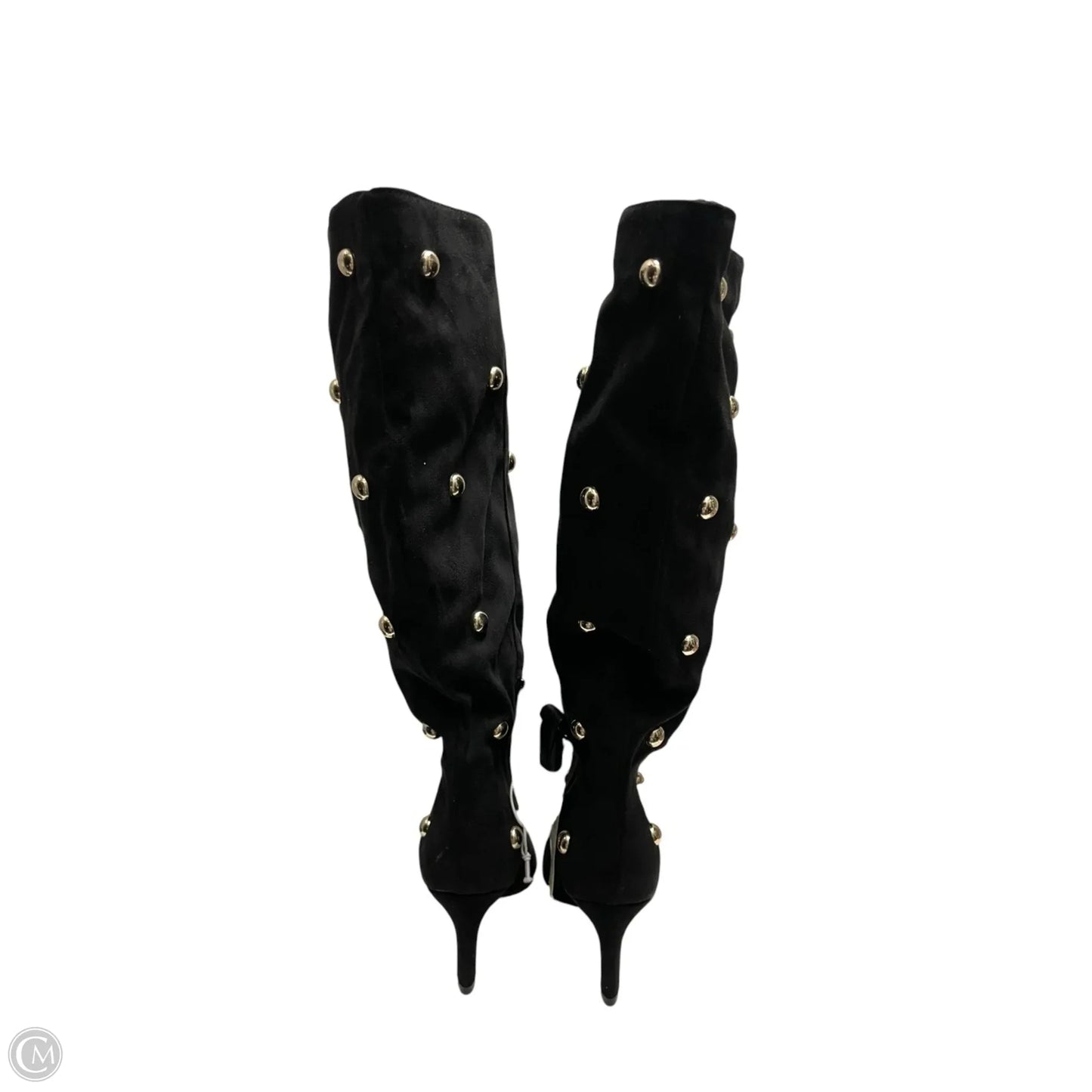 Boots Over-the-knee Heels By A New Day In Black & Silver, Size: 8.5