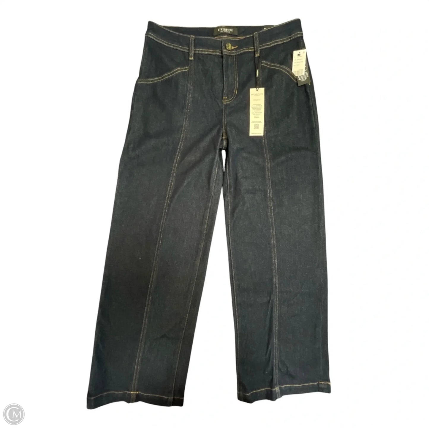 Jeans Wide Leg By Liverpool In Blue Denim, Size: 10