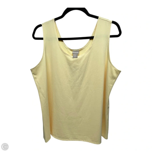 Top Sleeveless By Chicos In Yellow, Size: Xl