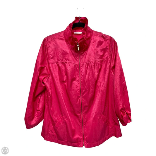 Jacket Windbreaker By Chicos In Pink, Size: L