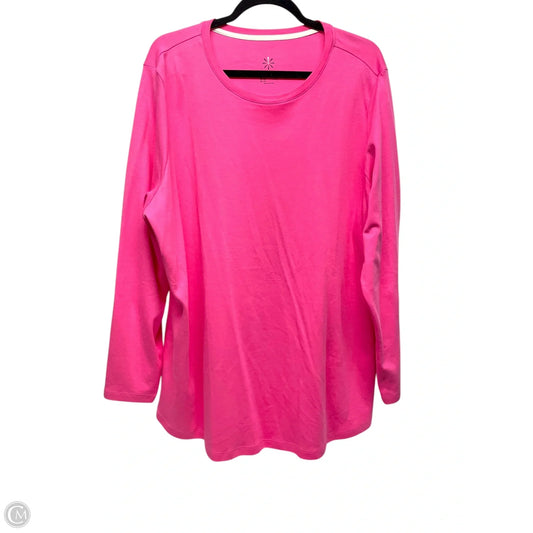 Top Long Sleeve Basic By Isaac Mizrahi Live Qvc In Pink, Size: 2x