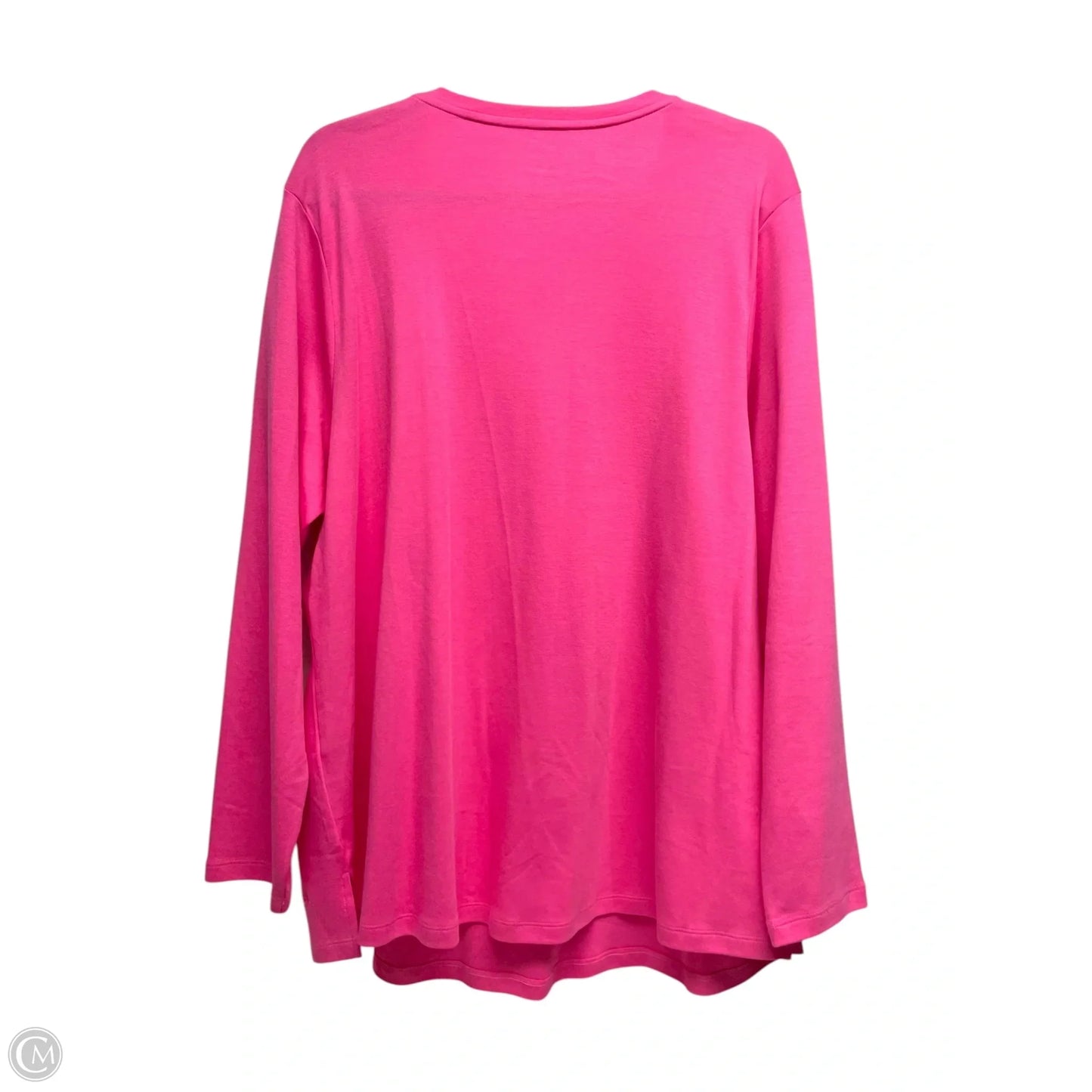 Top Long Sleeve Basic By Isaac Mizrahi Live Qvc In Pink, Size: 2x