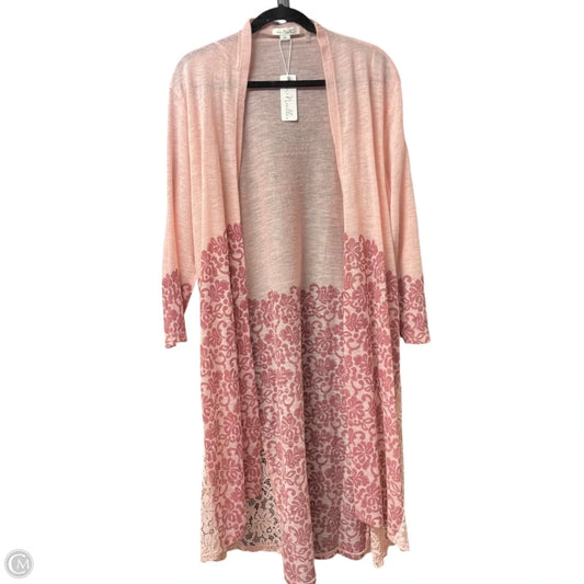 Cardigan By Simply Noelle In Pink, Size: Xxl