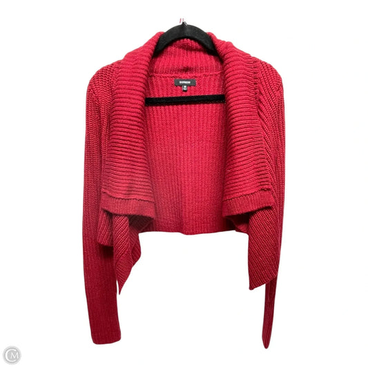 Cardigan By Express In Red, Size: Xs