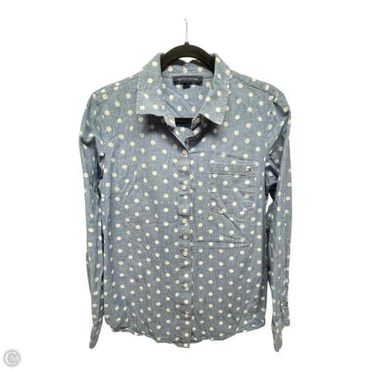 Top Long Sleeve By Tommy Hilfiger In Polkadot Pattern, Size: L