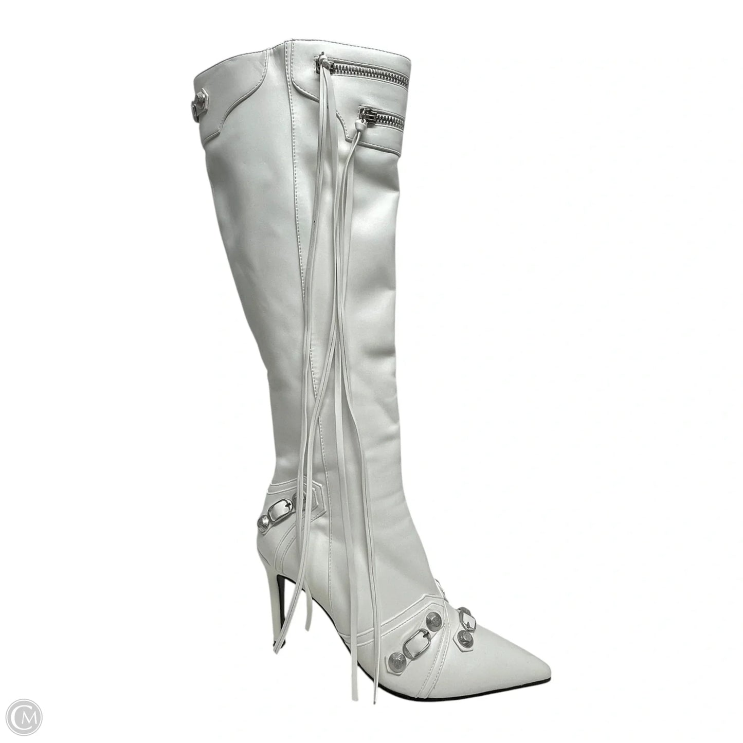 Boots Knee Heels By Azalea Wang In White, Size: 9