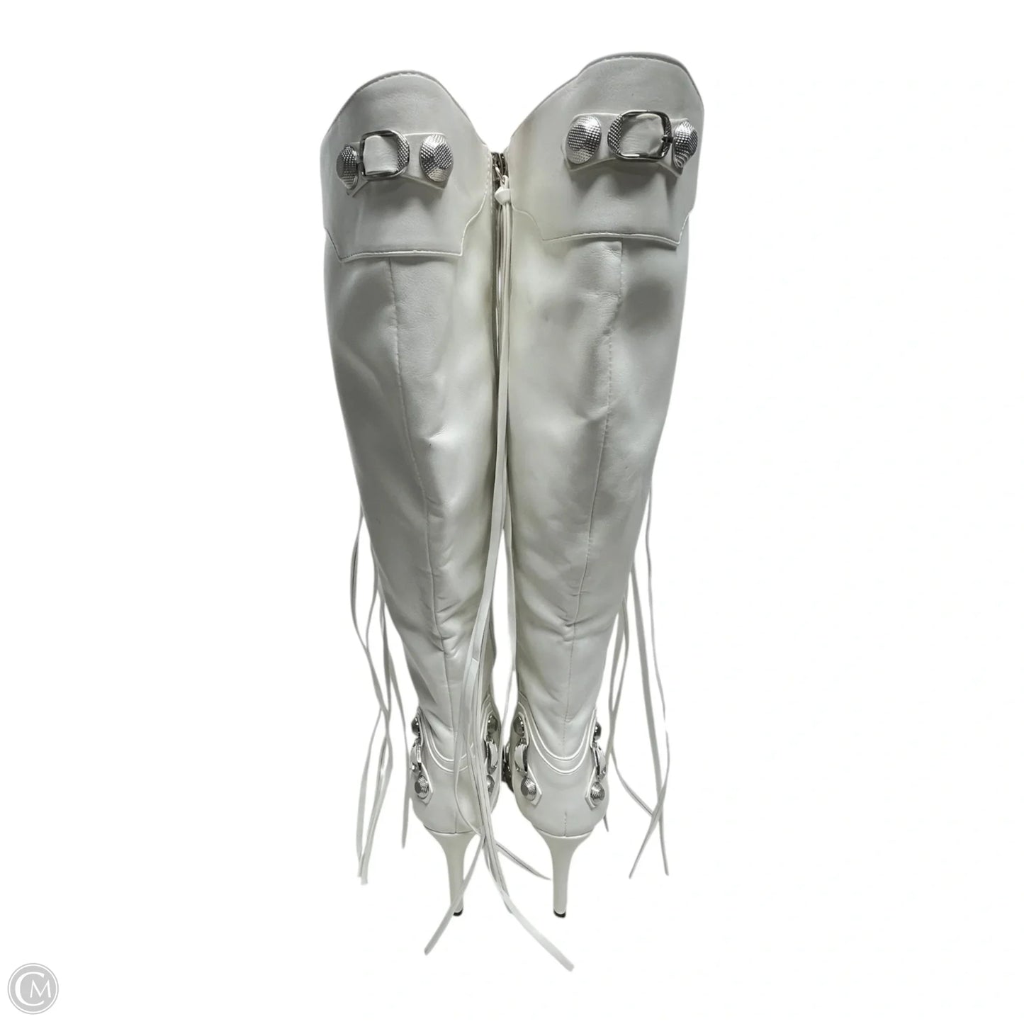Boots Knee Heels By Azalea Wang In White, Size: 9