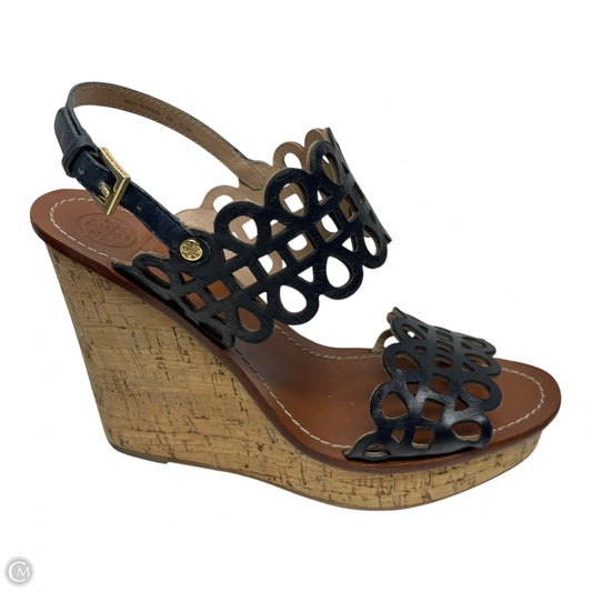Sandals Designer By Tory Burch In Black & Brown, Size: 6.5