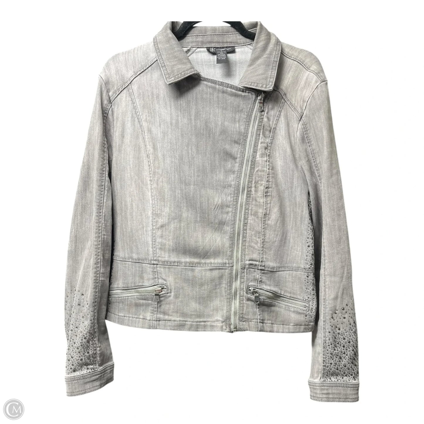 Jacket Denim By Inc In Grey, Size: L