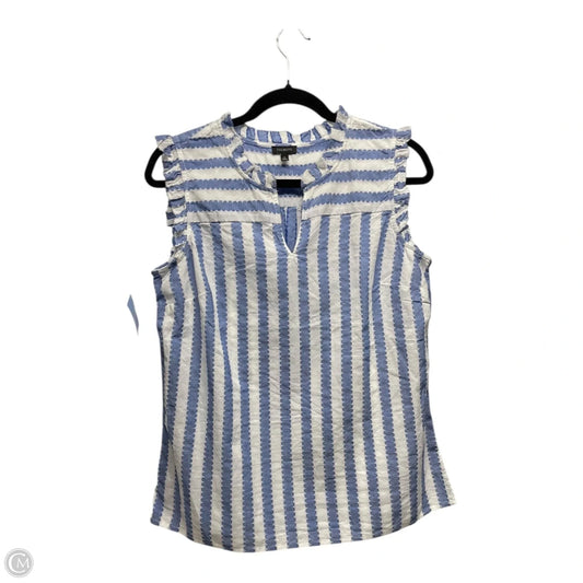 Top Sleeveless By Talbots In Blue & White, Size: S
