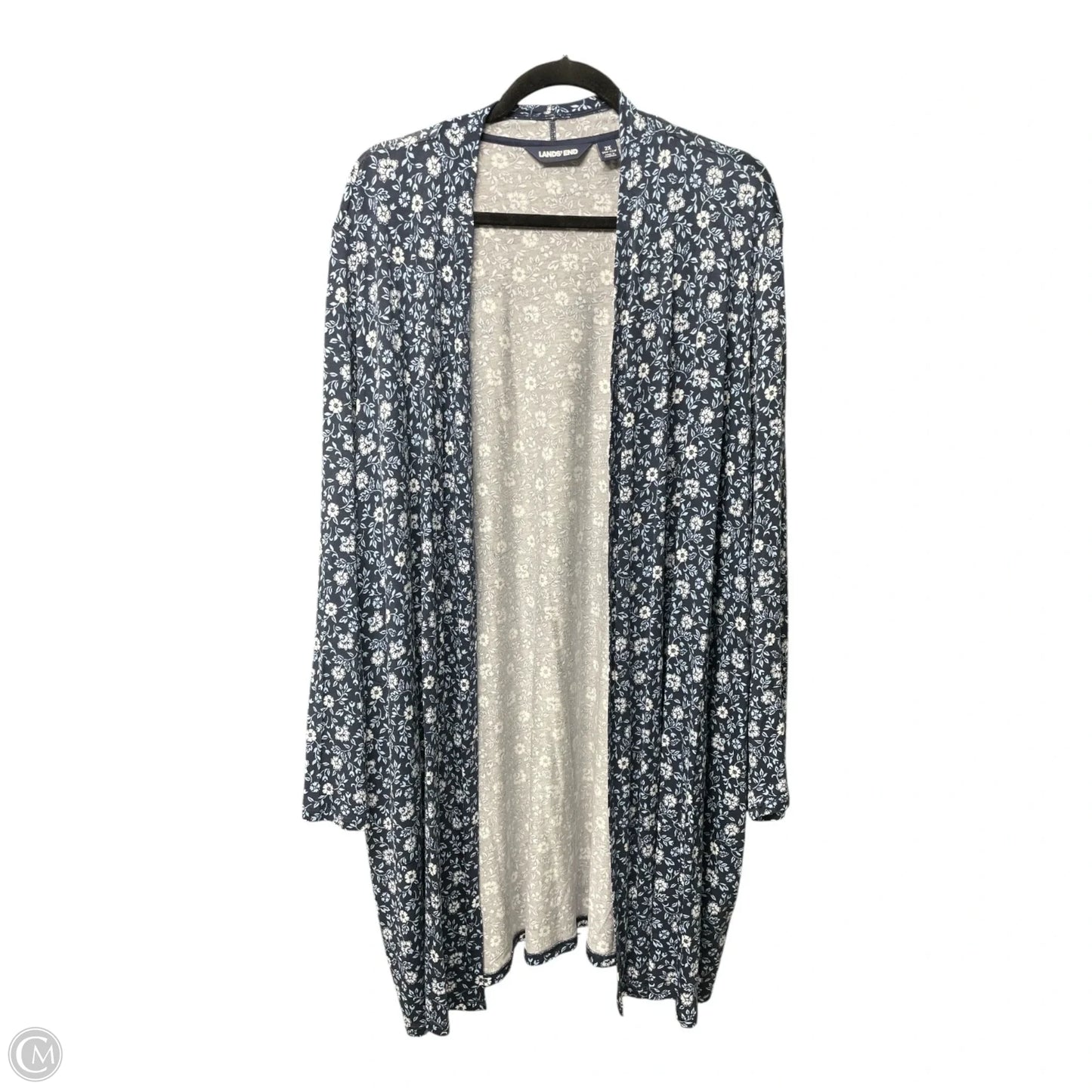 Cardigan By Lands End In Floral Print, Size: 2x