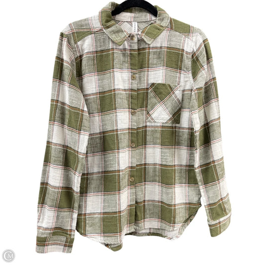 Top Long Sleeve By Zenana In Plaid Pattern, Size: S