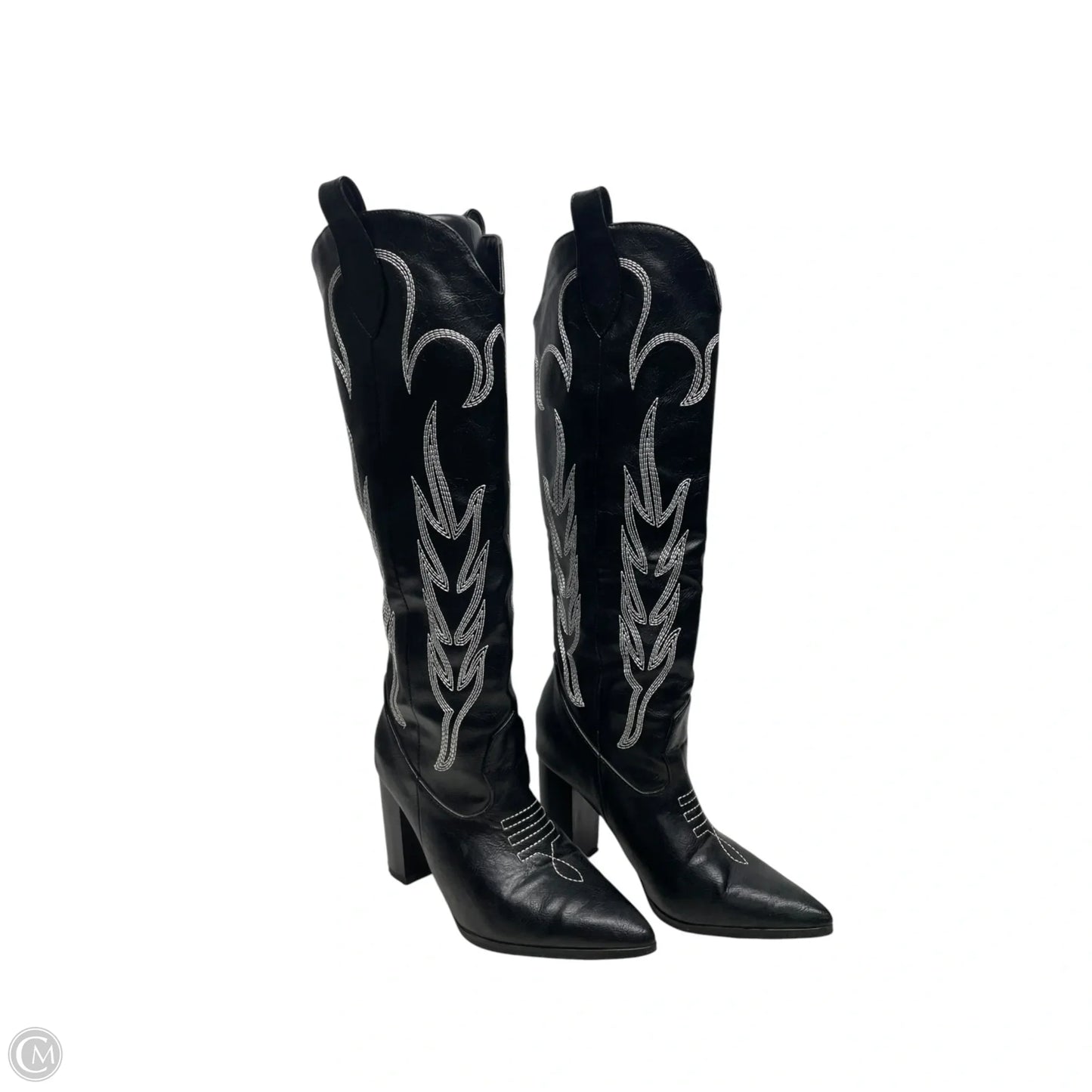 Boots Western By Clothes Mentor In Black & White, Size: 5.5