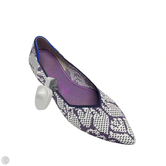 Shoes Flats By Rothys In Purple & White, Size: 10.5