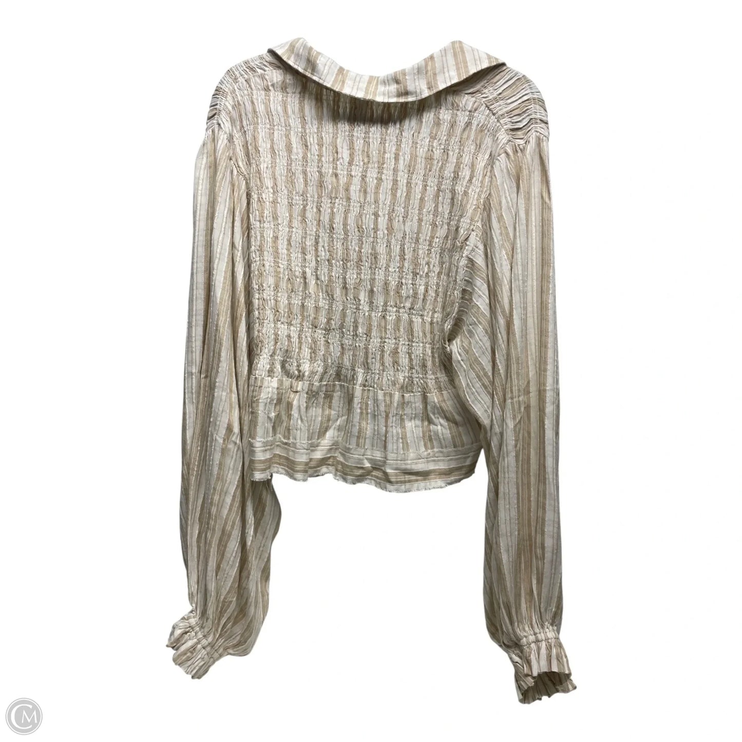 Top Long Sleeve By Anthropologie In Striped Pattern, Size: S
